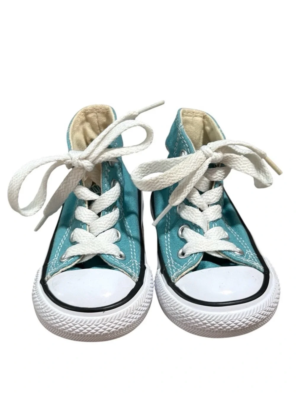 Converse Kids' Teal High-Top Canvas Sneakers with White Laces